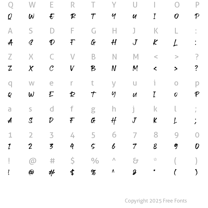 Character Map of Revnosa Regular