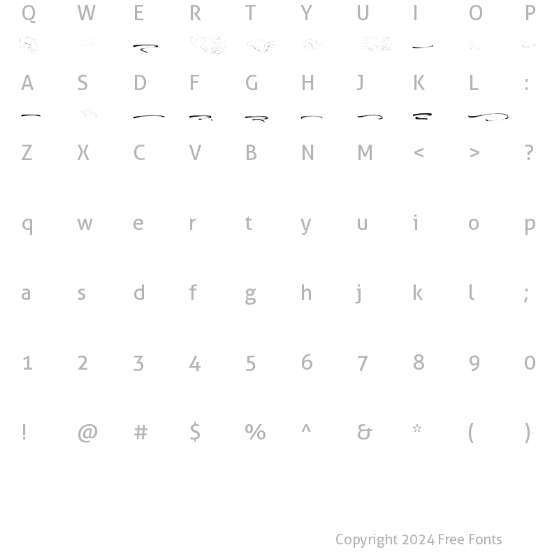 Character Map of Revnosa Swash Regular