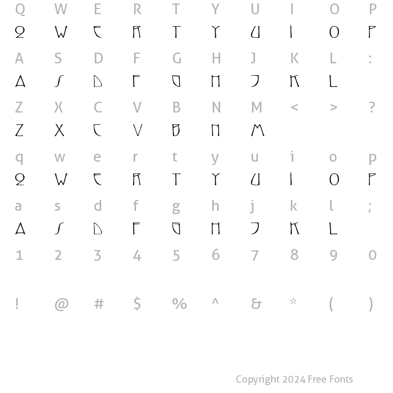 Character Map of ReynoldCaps Ex Regular