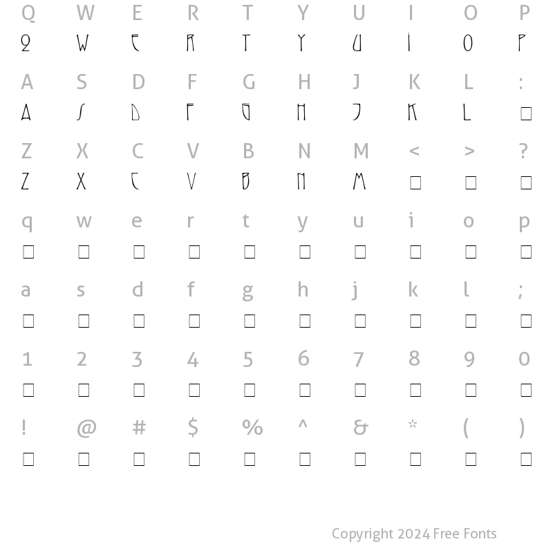 Character Map of ReynoldsCaps Medium