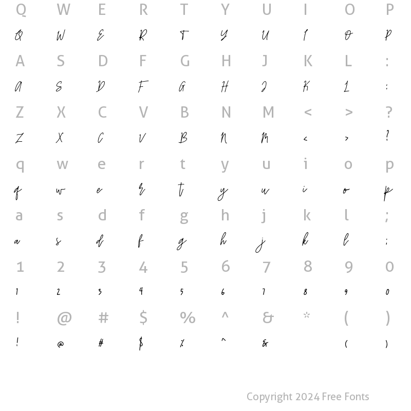 Character Map of Reyton Regular