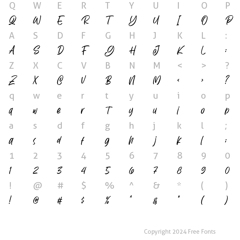 Character Map of Rezpector Italic