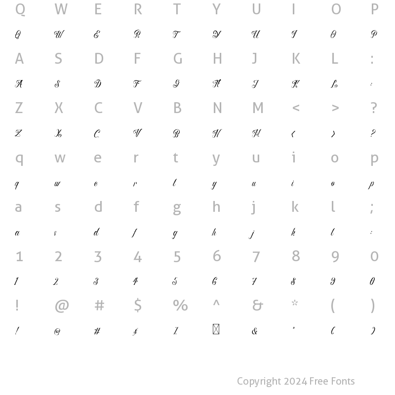 Character Map of Rhegina Darling Regular