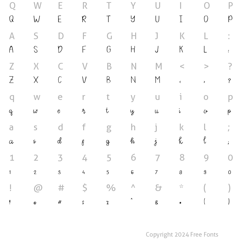 Character Map of Rhenata Regular