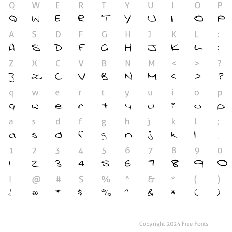 Character Map of Rhiannon Regular