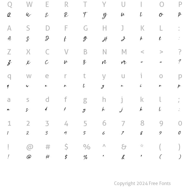 Character Map of Rhiledia Regular