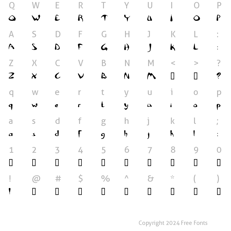 Character Map of Rhino Regular