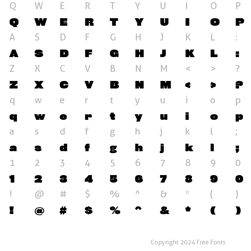 Character Map of Rhode BlackNormal Regular