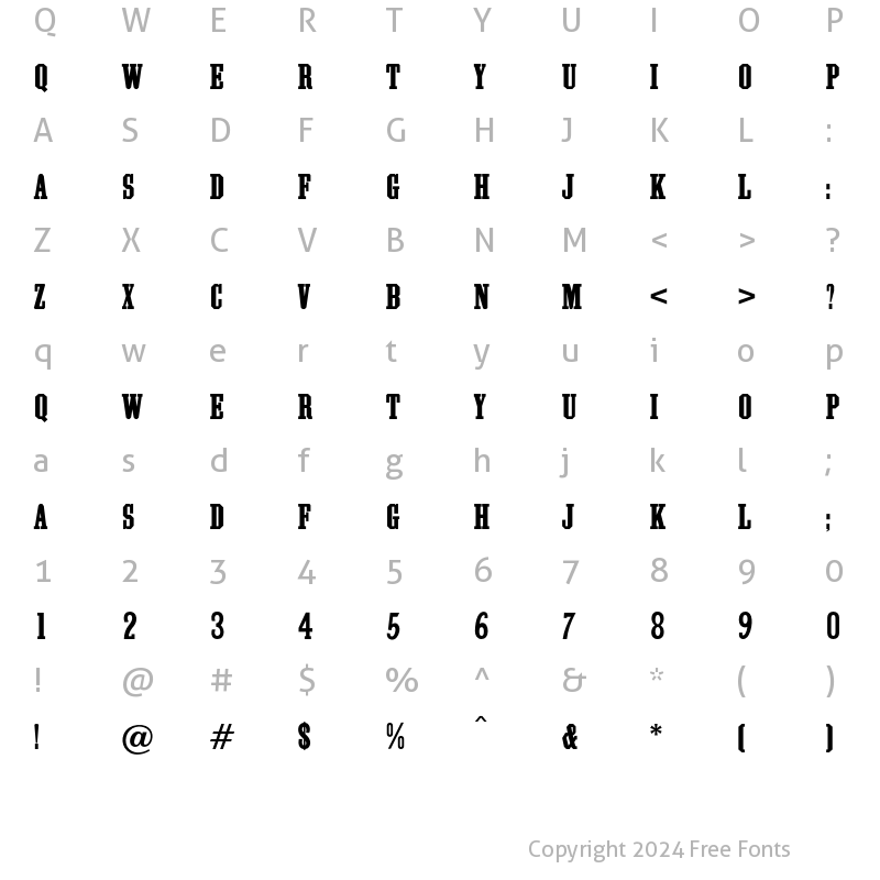 Character Map of Rhodos Regular