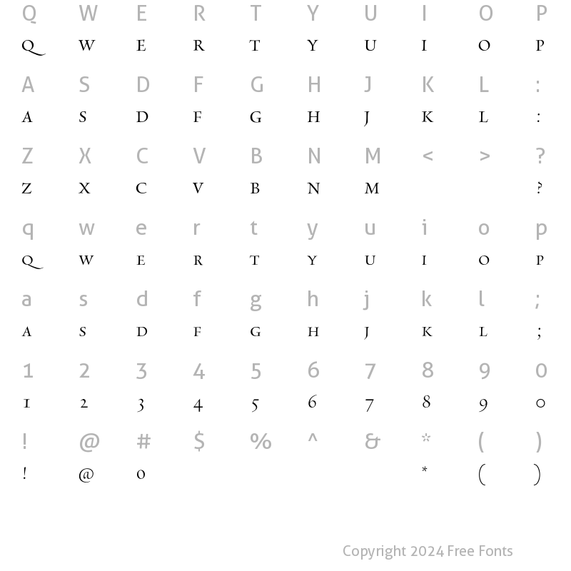 Character Map of RialtoDF-Caps Regular