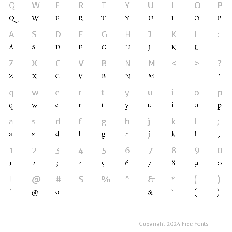 Character Map of RialtoDF-Piccolo Regular