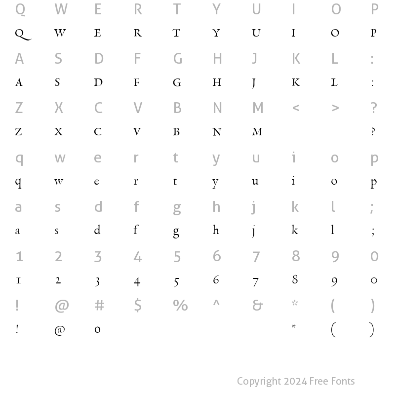 Character Map of RialtoDF-Regular Regular