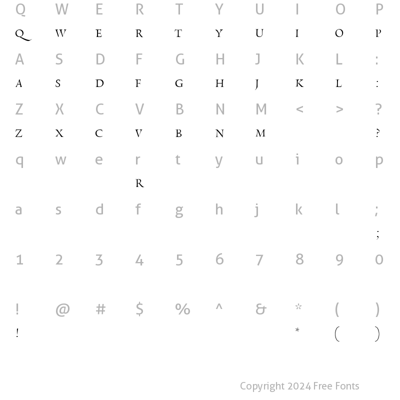 Character Map of RialtoDF-Titling Regular