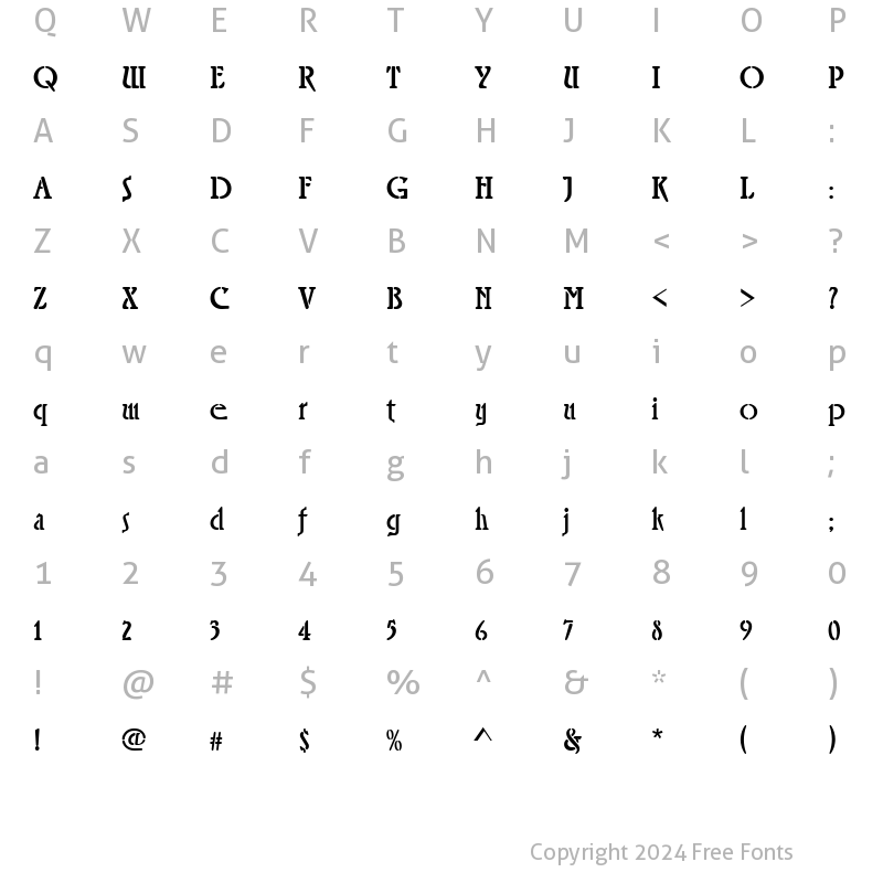 Character Map of RialtoSteD Regular