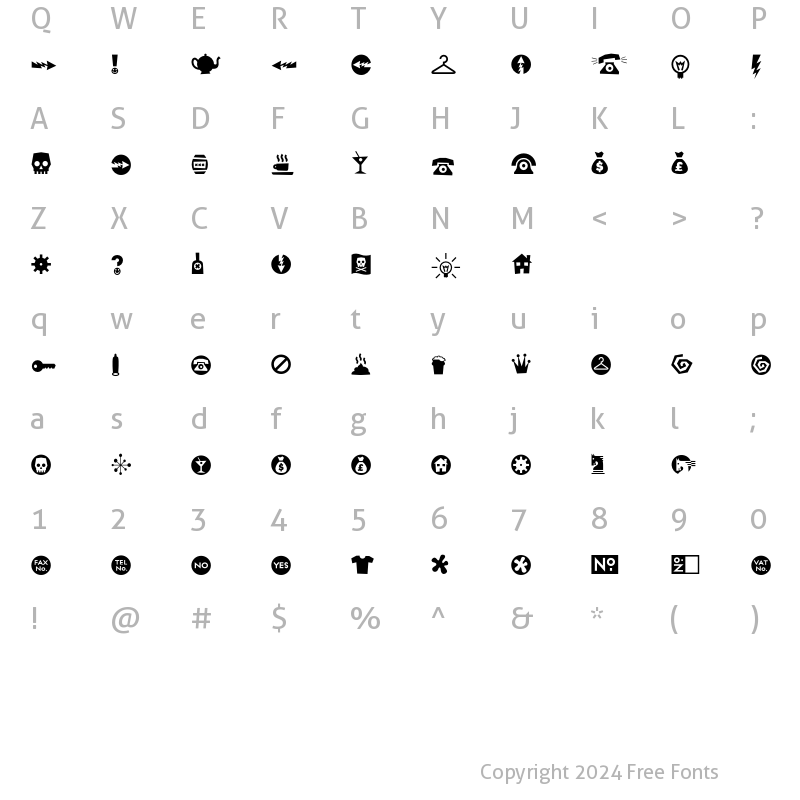 Character Map of RiansDingbats Four Regular