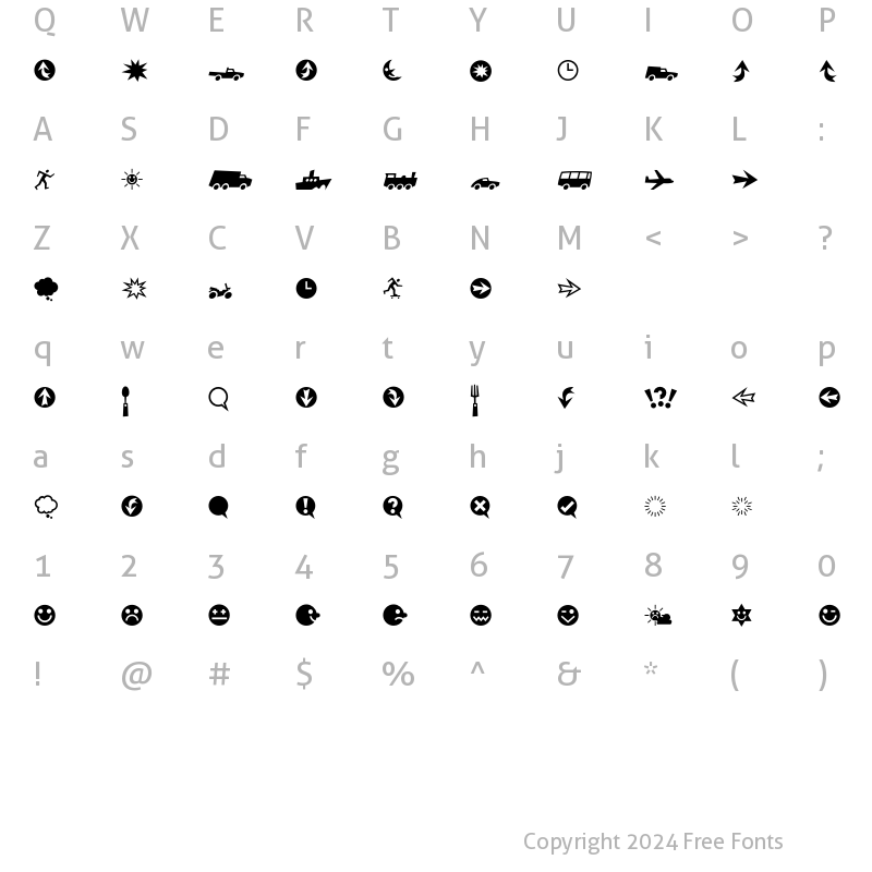 Character Map of RiansDingbats Three Regular