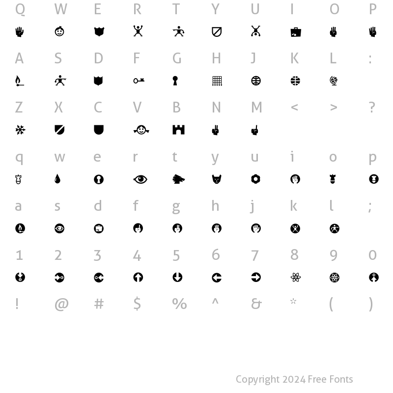 Character Map of RiansDingbats Two Regular