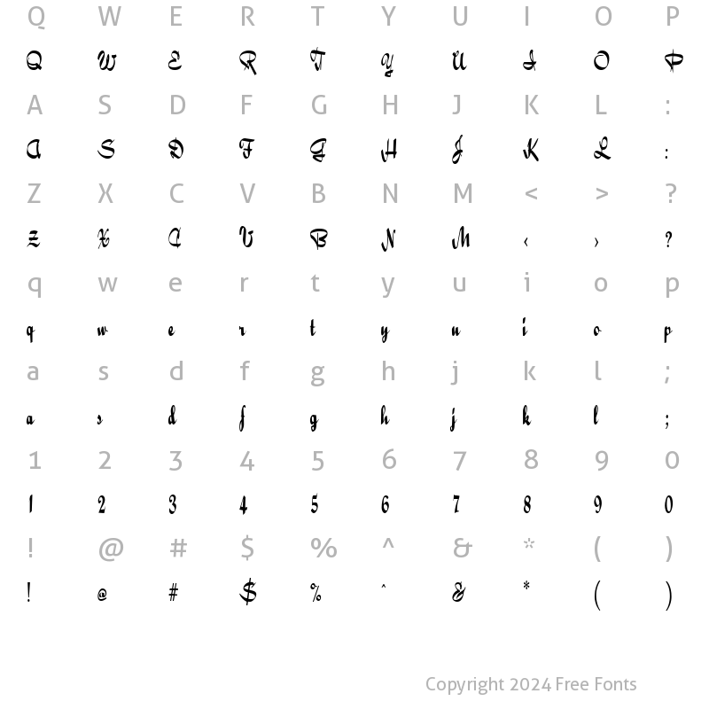 Character Map of RibbonsCondensed Regular