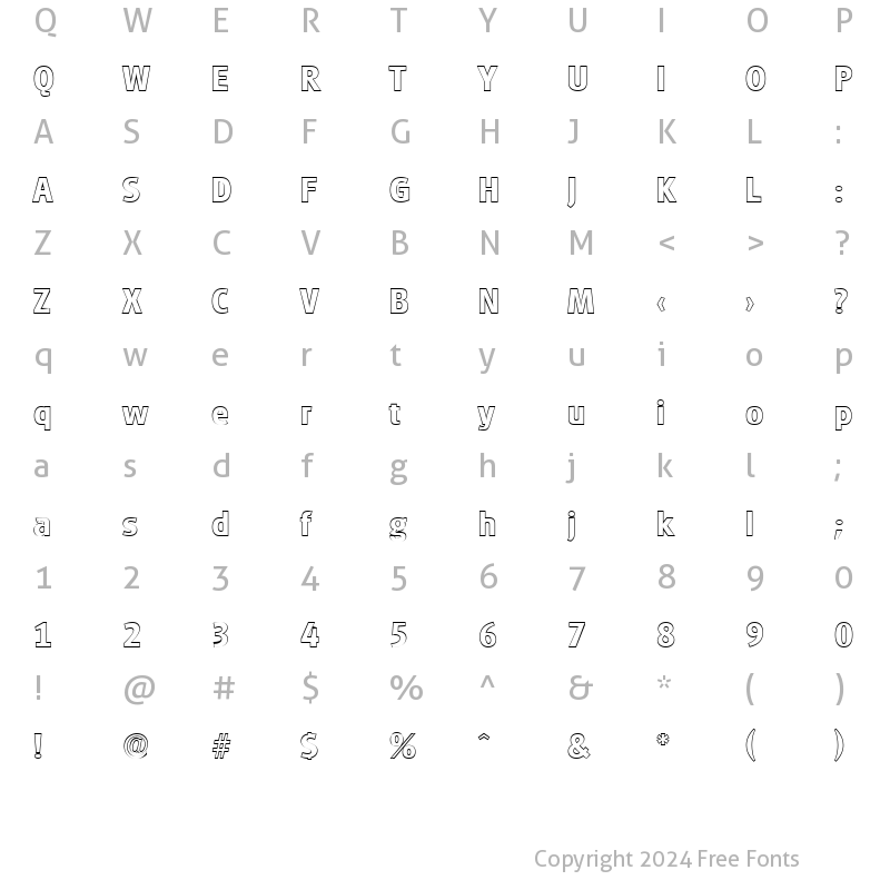 Character Map of RichardBeckerOutline Bold