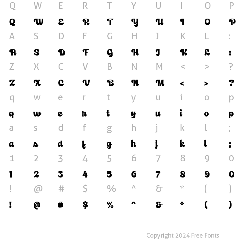 Character Map of Rickey Regular