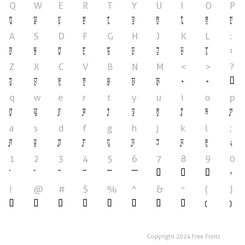 Character Map of RickshawDeco Regular