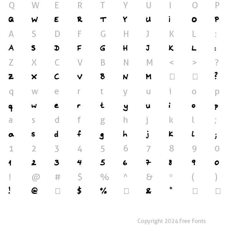 Character Map of Riddleprint Regular