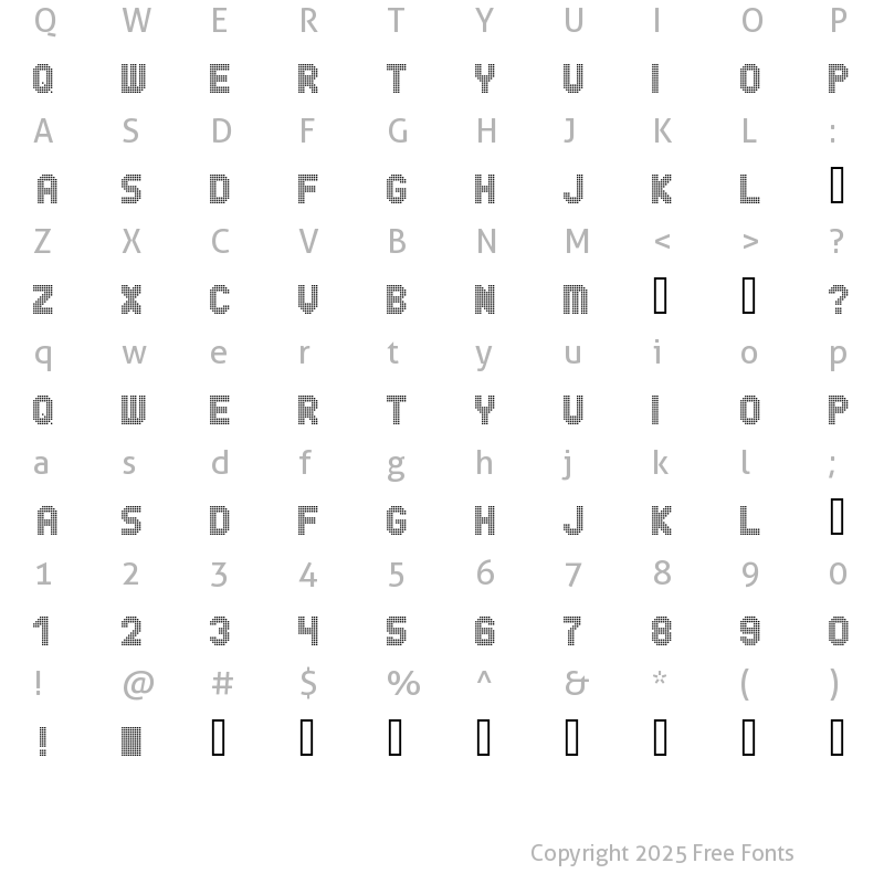 Character Map of Ride the Fader Regular