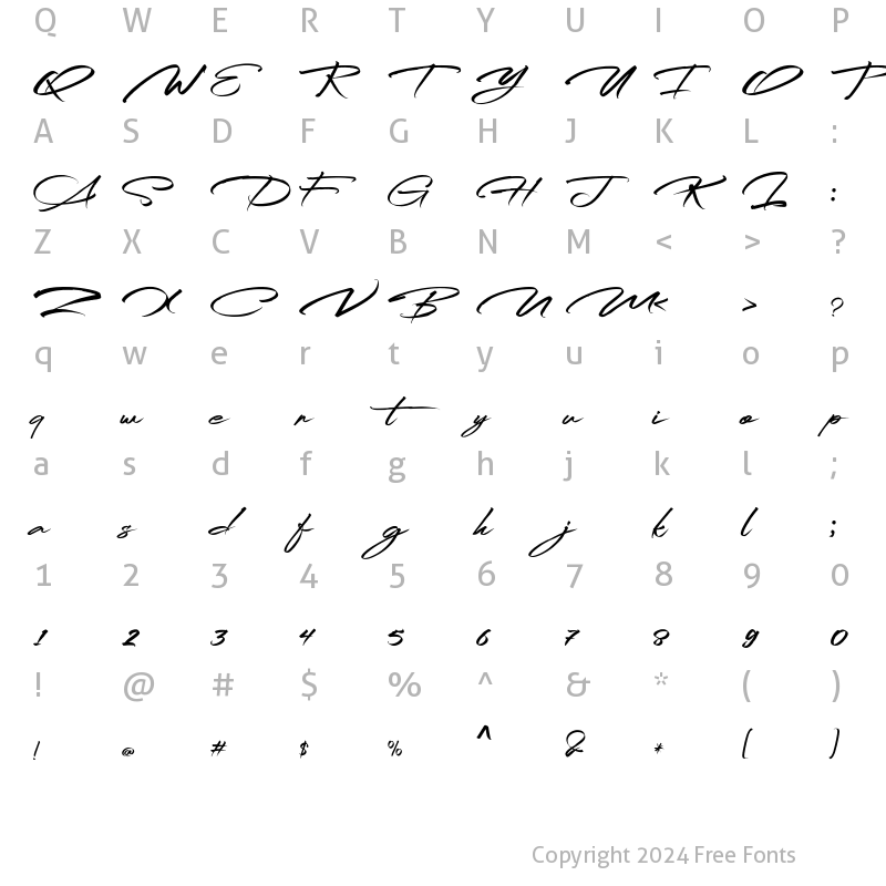 Character Map of Ridenation Regular