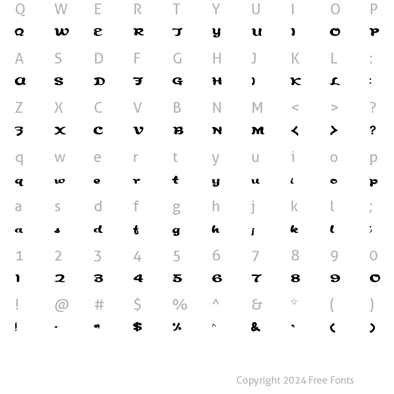 Character Map of Rinde Birthday Regular