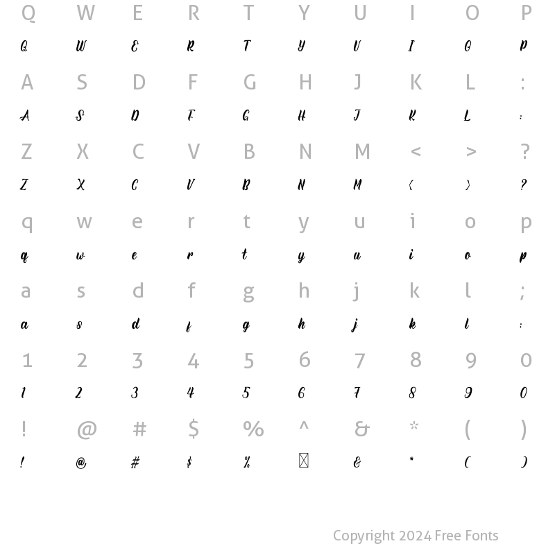 Character Map of Rineghan Regular