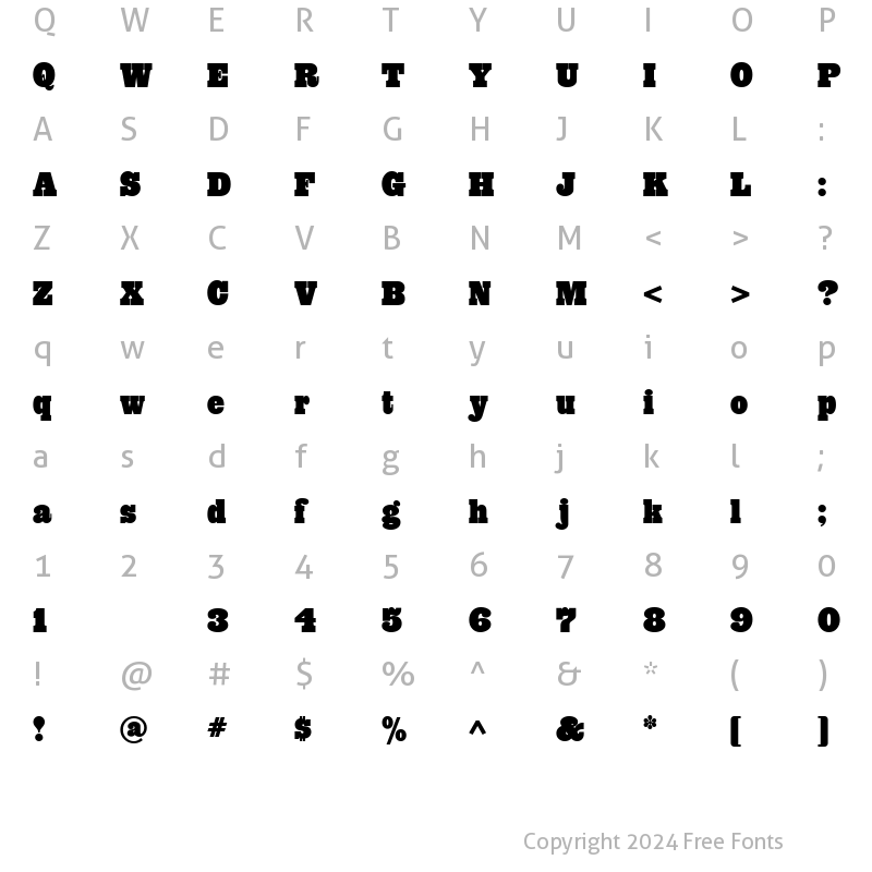 Character Map of Rio Grande Wbw Regular