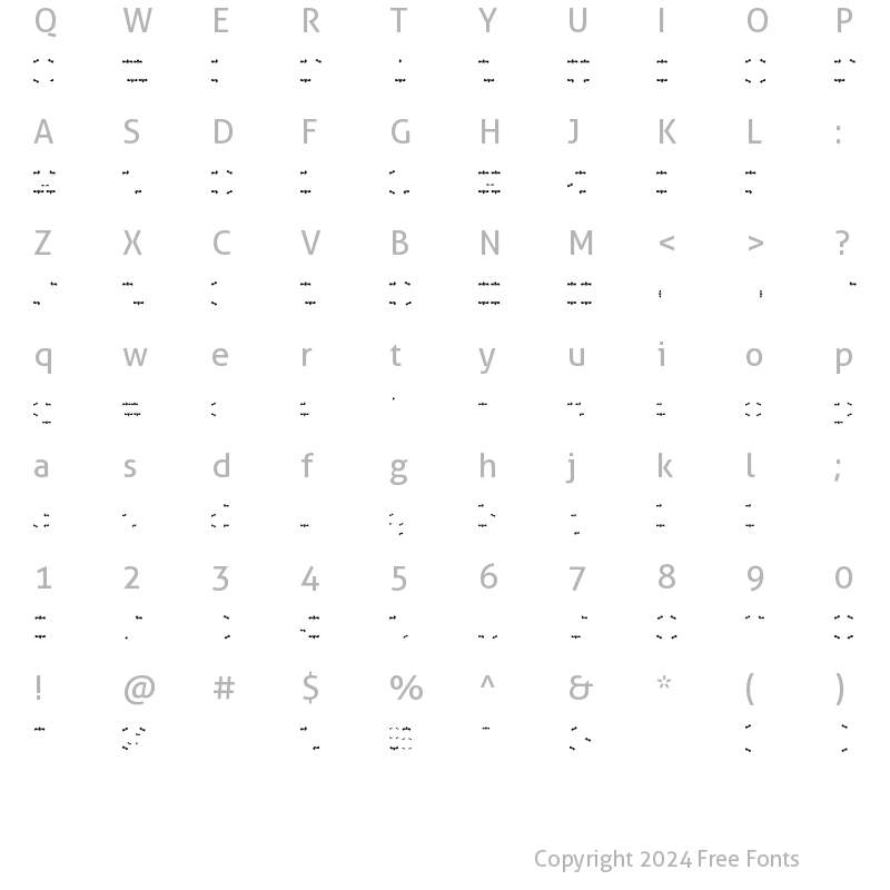 Character Map of Rio Mesa Fill Serifs Regular