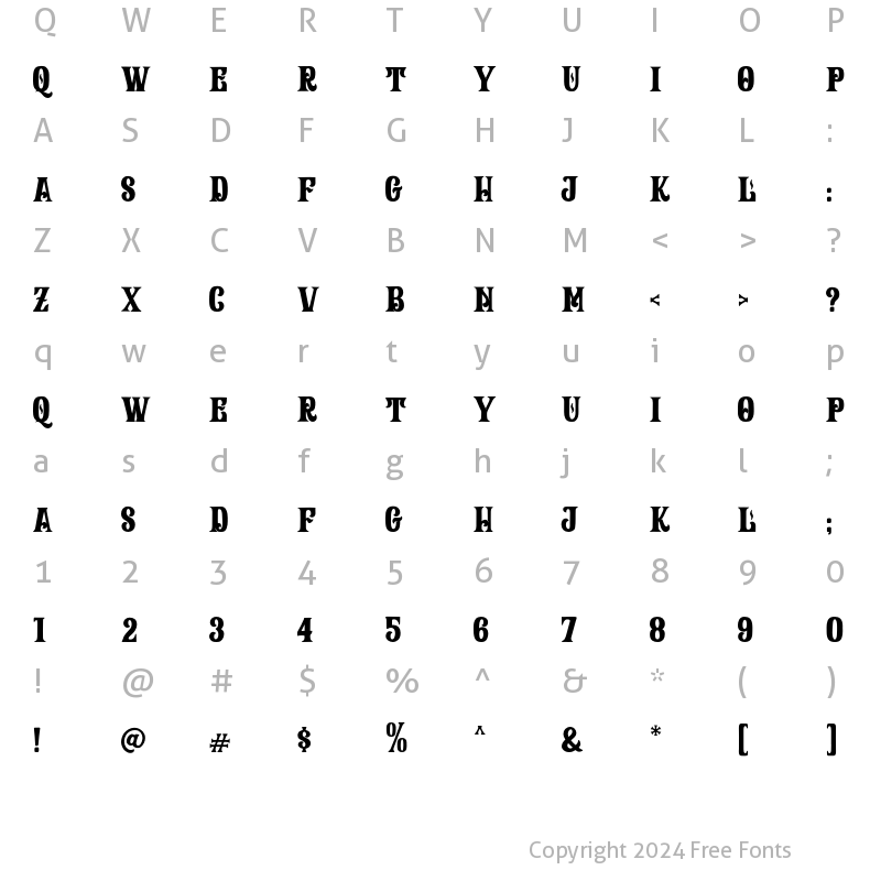 Character Map of Riptone Regular