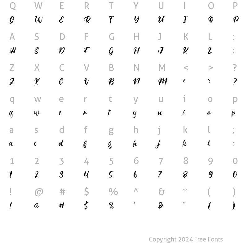 Character Map of Riqage Regular