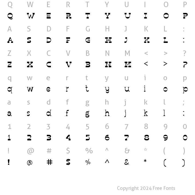 Character Map of Riquette Regular