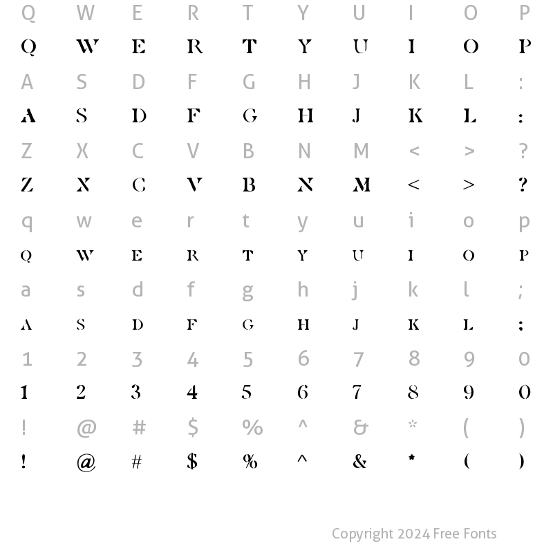 Character Map of RiseBold Bold