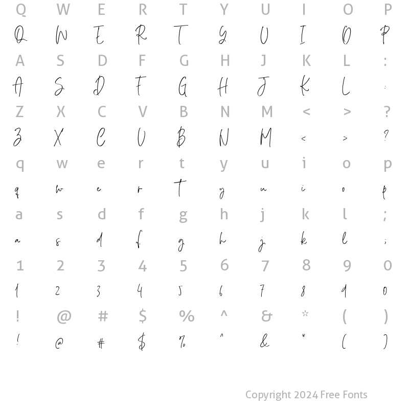 Character Map of Rising Moon Regular 01