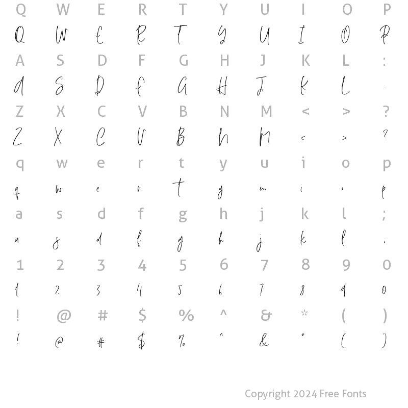 Character Map of Rising Moon Regular 02