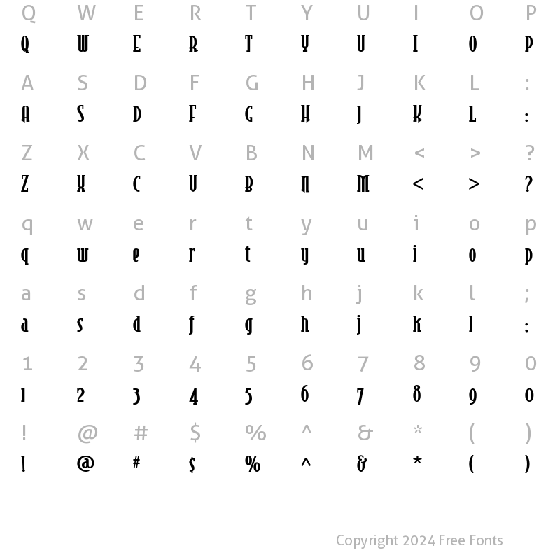 Character Map of Risky Business Old style NF Regular