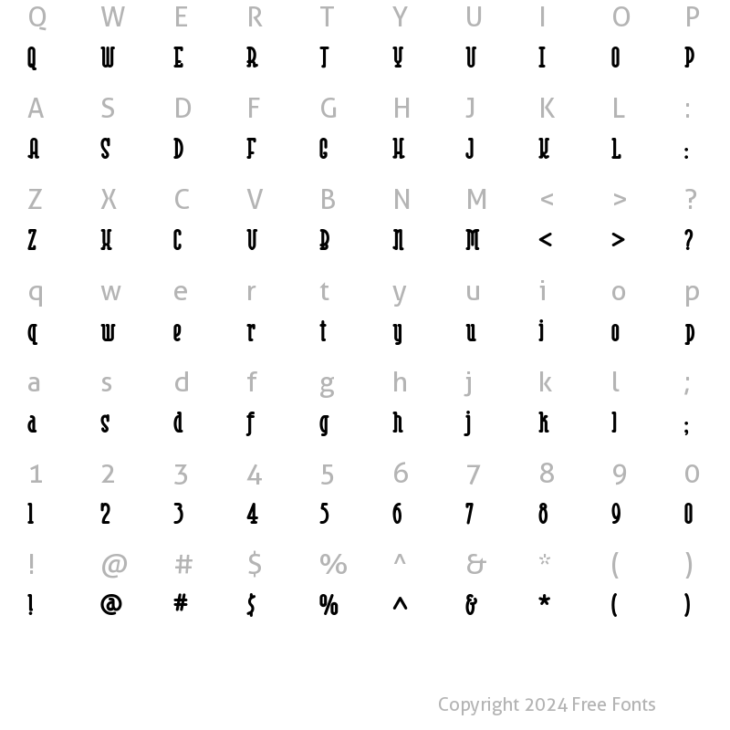 Character Map of Risky Business Round NF Bold Regular