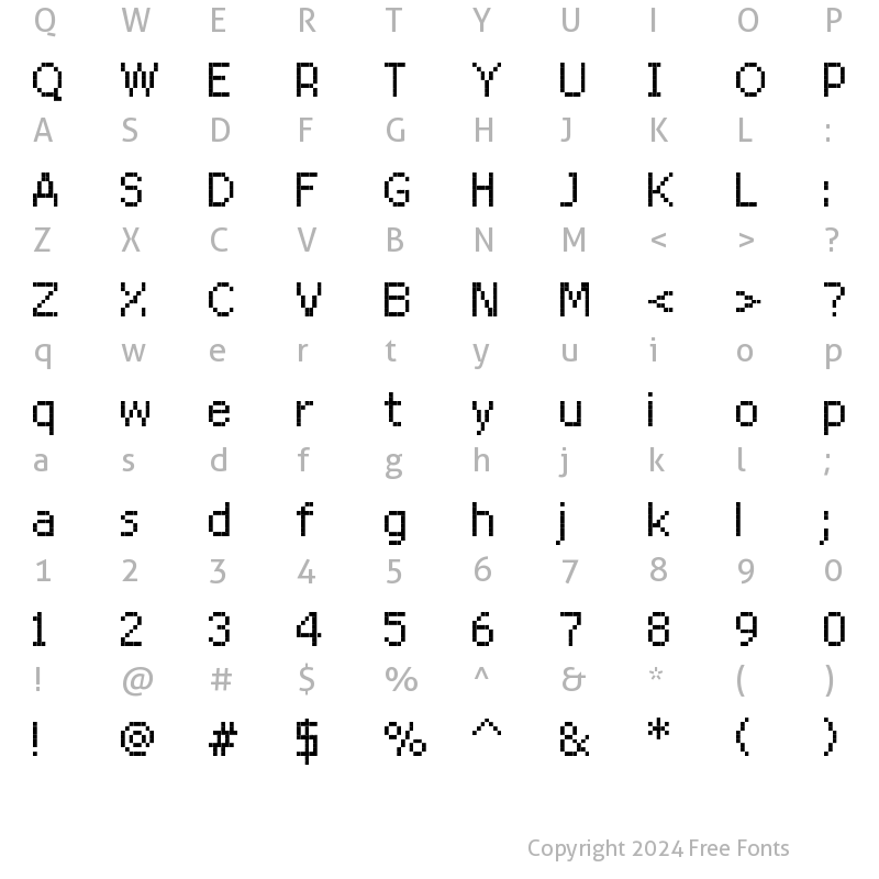 Character Map of RittswoodRedStar_8 RittswoodRedStar Regular_8