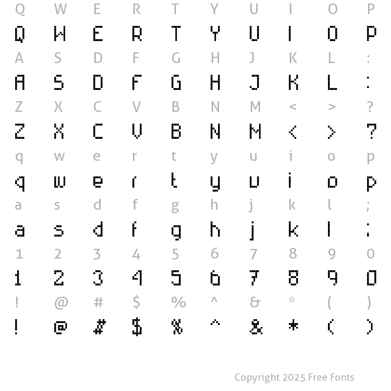Character Map of RittswoodTechnical_8 Regular