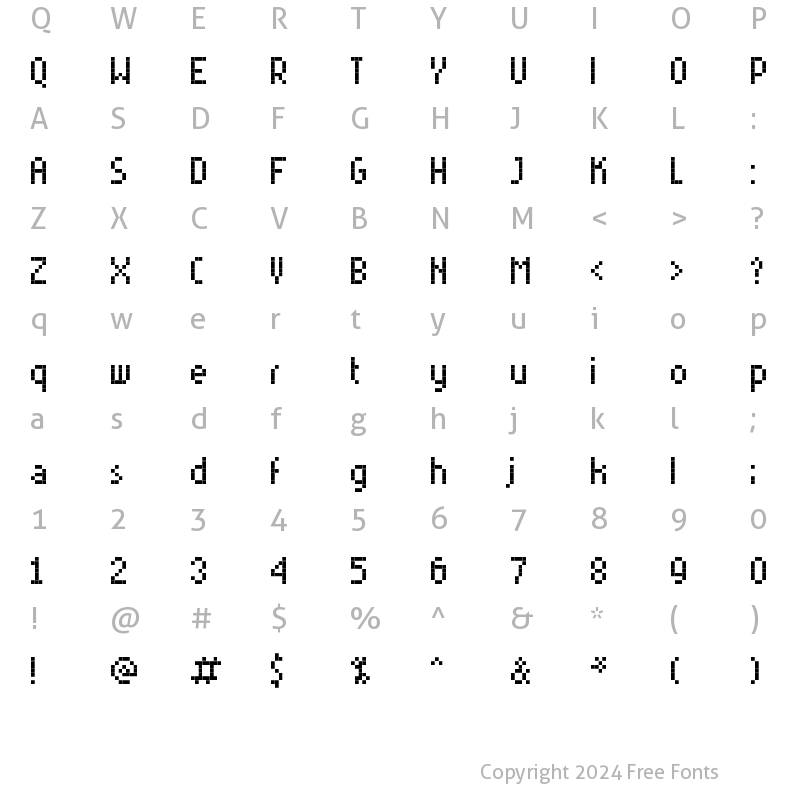 Character Map of RittswoodYoung_7 Regular