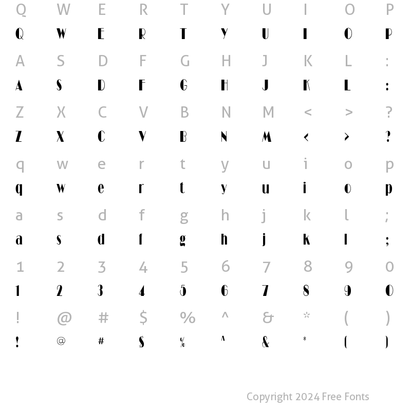 Character Map of RitzFLFCond Regular