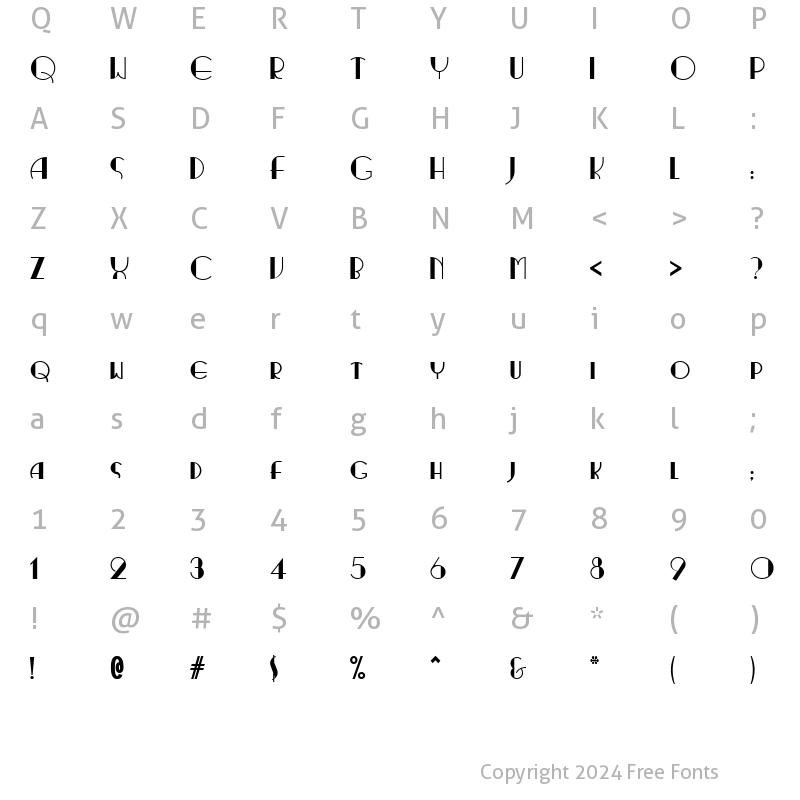 Character Map of RitzyNormal Regular