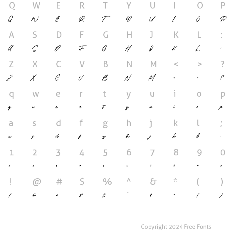 Character Map of River Rocks Regular