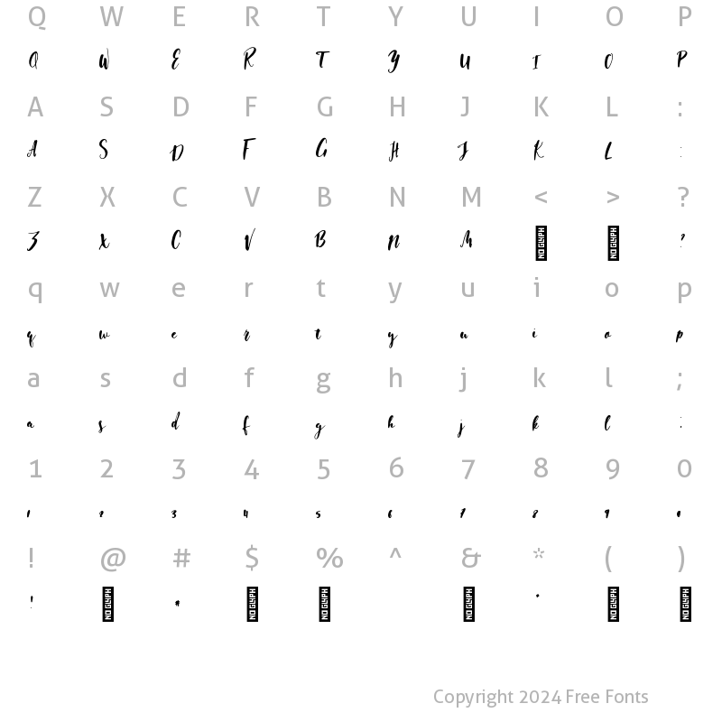 Character Map of Riverdail Regular