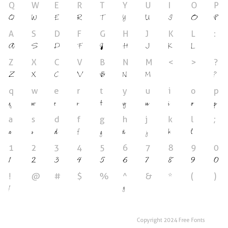 Character Map of Riverside Regular