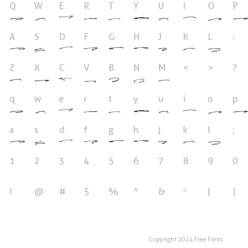 Character Map of Riverstyle Swash Regular