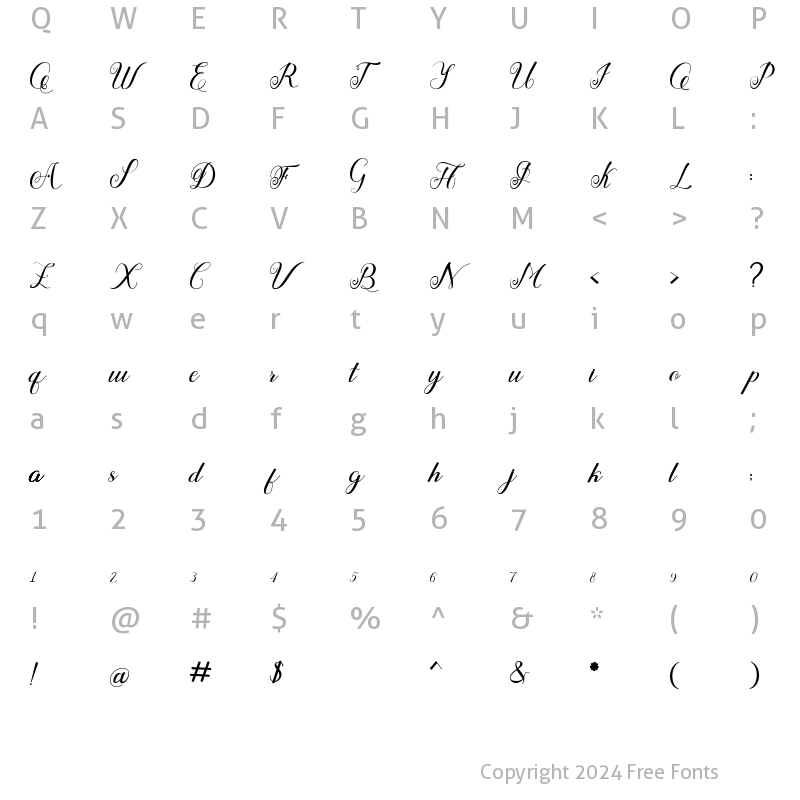 Character Map of rizki Regular